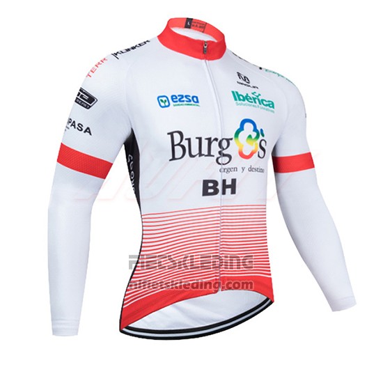 2020 Fietskleding Burgos BH Wit en Rood Lange Mouwen en Koersbroek